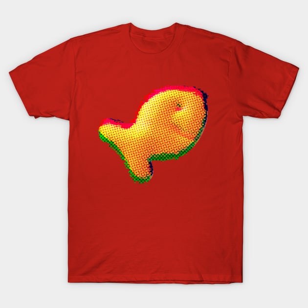 Goldfish Snack Glitch T-Shirt by SABREart